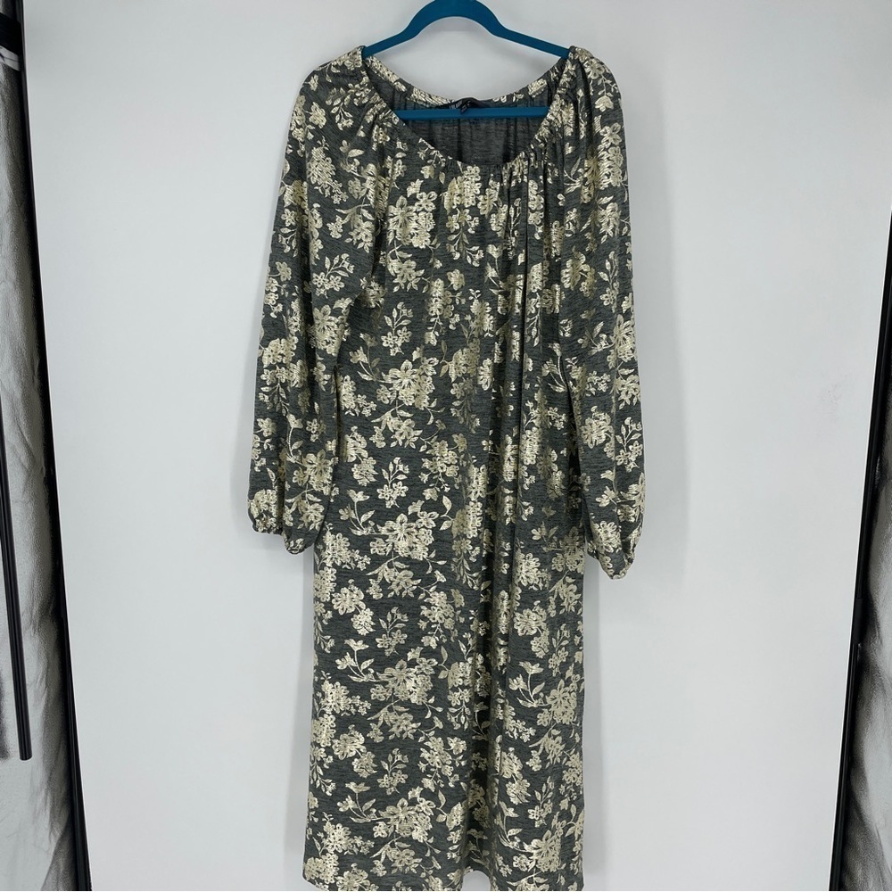LuLaRoe Elegant Eve Gray Foil Dress